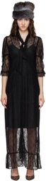 Anna Sui Black Tie Maxi Dress