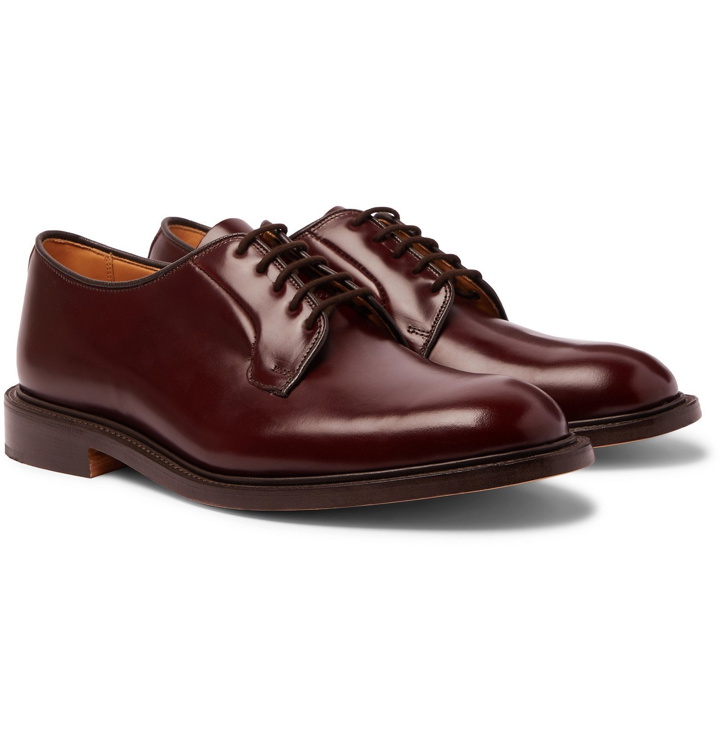 Photo: Tricker's - Robert Polished-Leather Derby Shoes - Burgundy