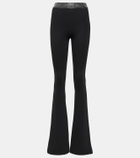 David Koma Crystal-embellished jersey flared pants