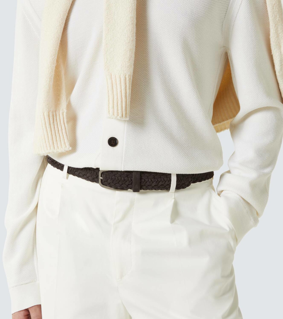 Zegna Braided leather belt