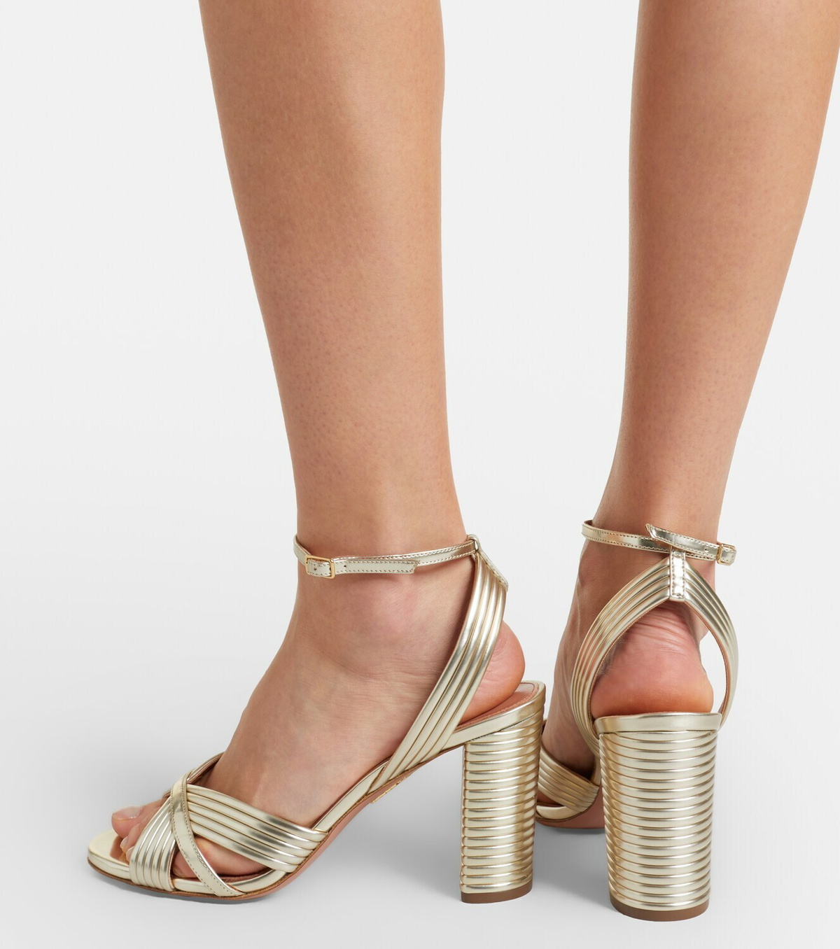 Aquazzura Very Sundance metallic leather sandals