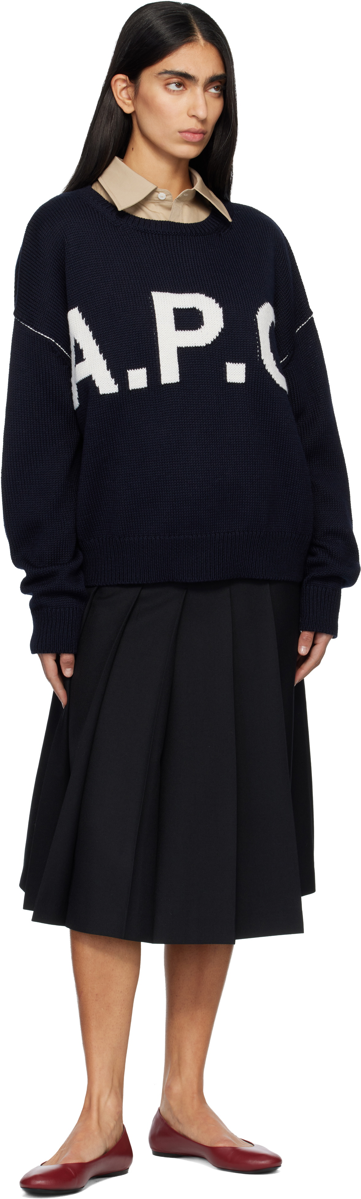 A.P.C. Navy Logo 'A.P.C' Sweater
