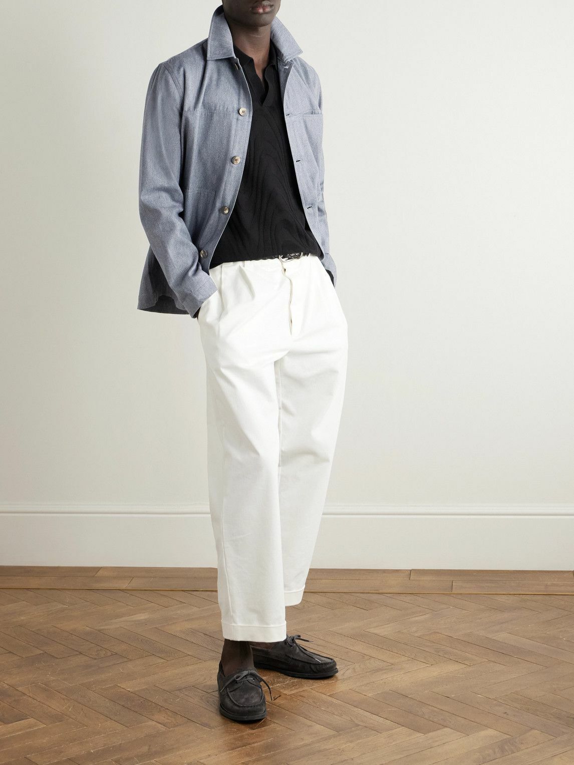 Frescobol Carioca - Belford Herringbone Cotton and Cashmere-Blend Jacket - Blue