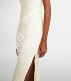 Galvan Draped one-shoulder midi dress