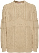 CHARLES JEFFREY LOVERBOY - Linen & Cotton Knit Crewneck Sweater