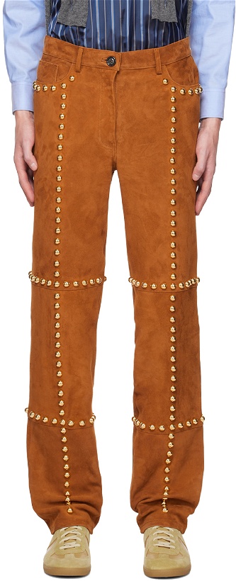 Photo: Meryll Rogge Brown Studded Leather Pants