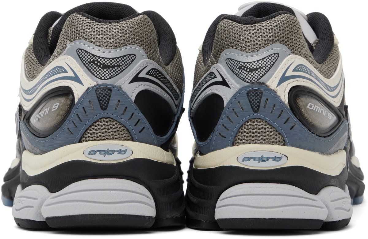 SAUCONY-Gray Sneakers with Blue Details Saucony Gray & Blue ProGrid Omni 9 Sneakers Saucony main image 2