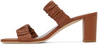 Staud Brown Frankie Ruched Sandals