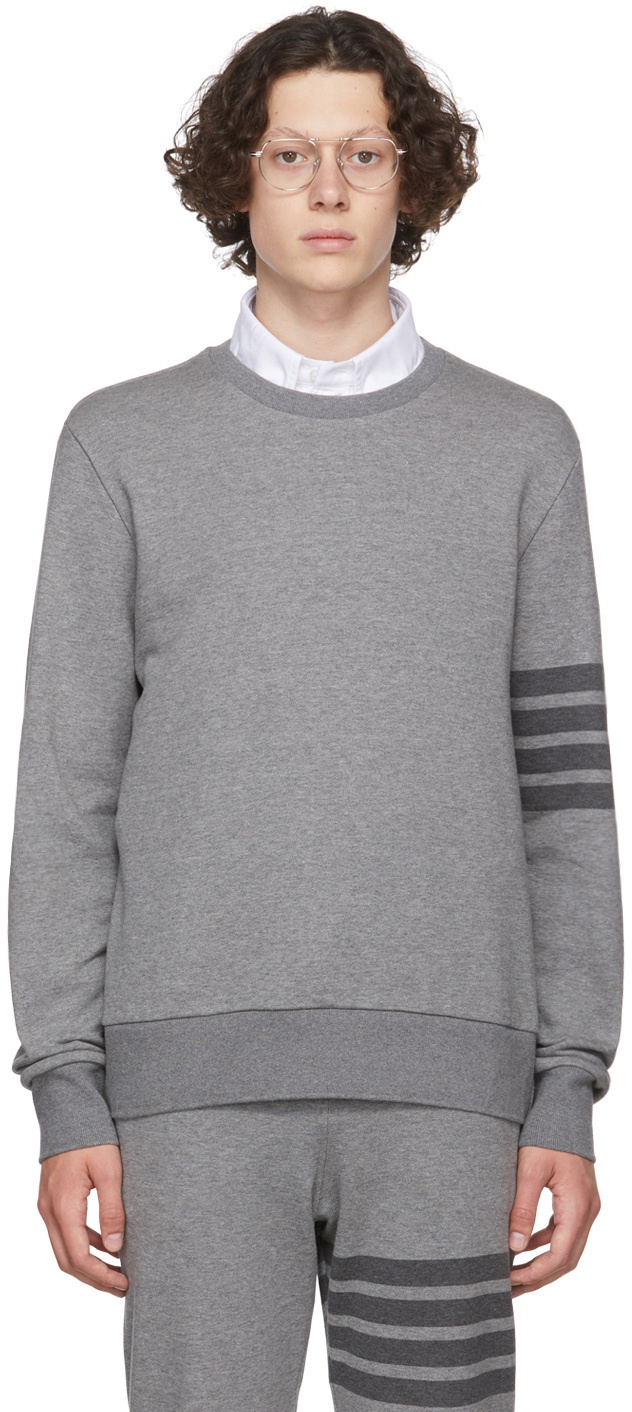 Thom Browne Gray 4-Bar Sweatshirt Thom Browne