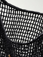 SAINT LAURENT - Oxalis Leather-Trimmed Raffia Tote Bag
