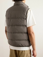 Stone Island - Logo-Appliquéd Webbing-Trimmed Quilted Shell Down Gilet - Brown