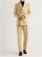 Giuliva Heritage - Stefano Double-Breasted Pinstriped Virgin Wool Suit Jacket - Neutrals