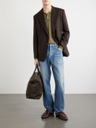 SAINT LAURENT - Bowling Leather-Trimmed Cotton-Canvas Weekend Bag