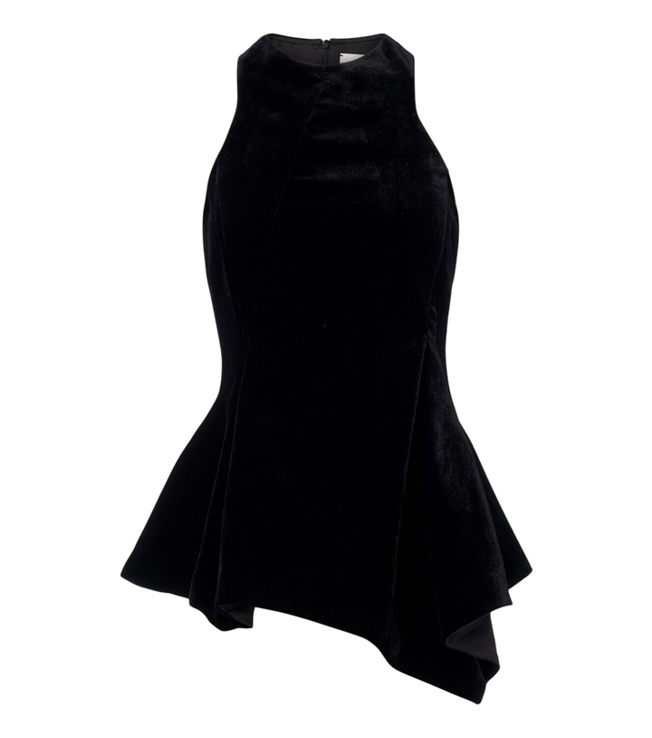 Photo: Magda Butrym Draped peplum velvet top
