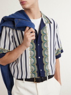 Versace - Striped Silk-Crepe de Chine Shirt - Blue