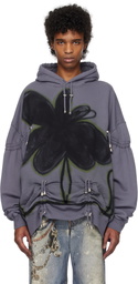 Collina Strada Purple Rhinestone Burst Hoodie