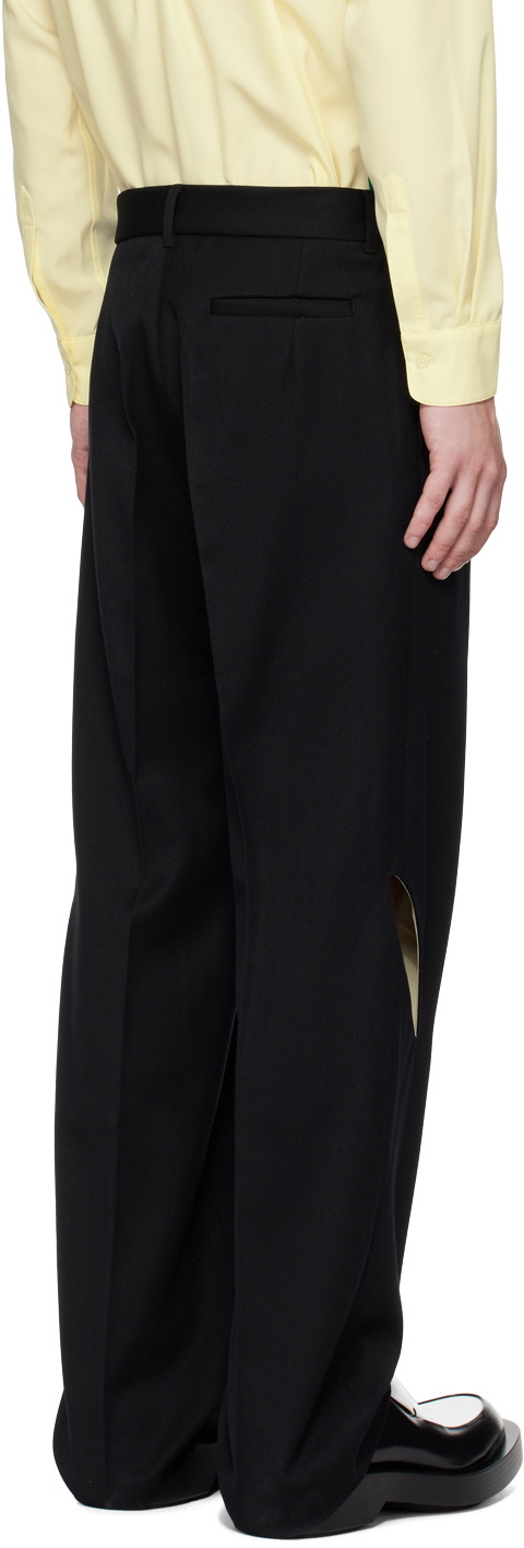 Stefan Cooke Black Slashed Trousers