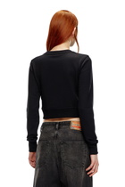 Diesel Cropped sweatshirt with cut-out logo - Sweaters Womens in Black