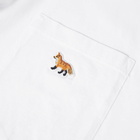 Maison Kitsuné Men's Profile Fox Patch Pocket T-Shirt in White