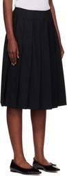 Nothing Written Black Wool Pleated Midi Skirt