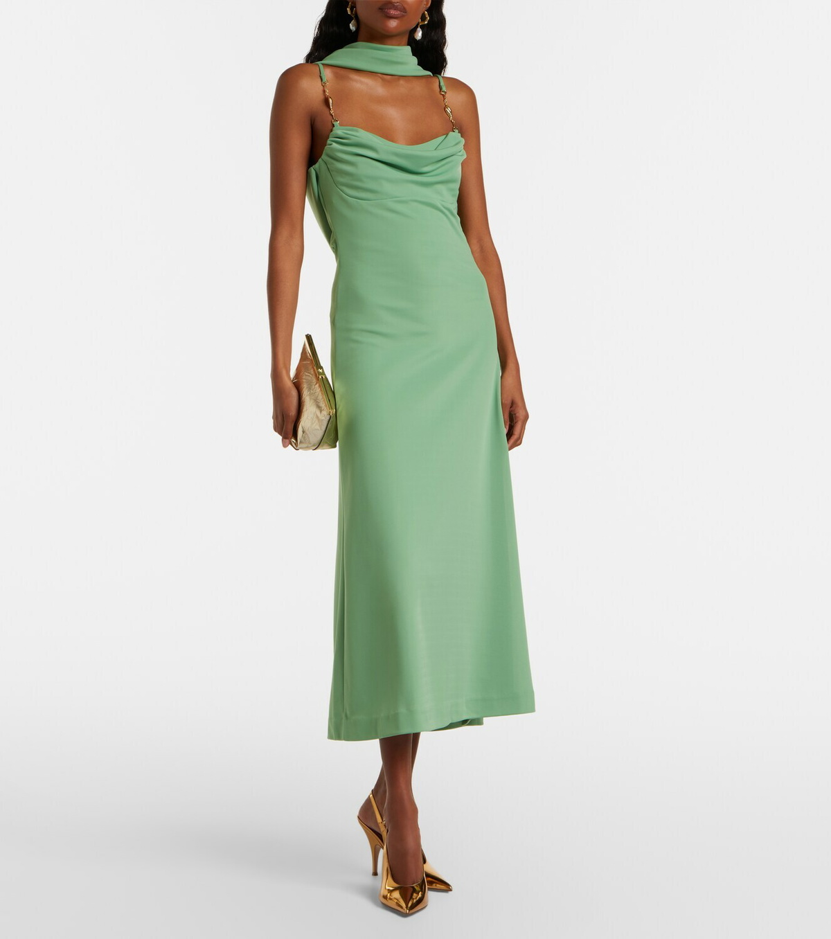 Rebecca Vallance Isla draped scarf-detail maxi dress