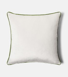 Les-Ottomans Embroidered cotton velvet cushion