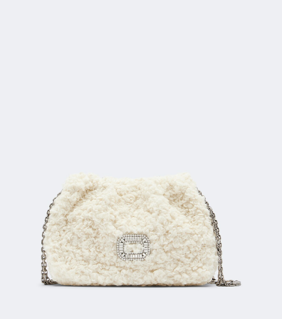 Roger Vivier Pilgrim Micro shearling shoulder bag
