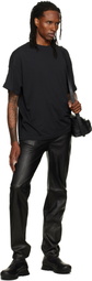 ALEXANDER DIGENOVA Black Leather Straight Trousers