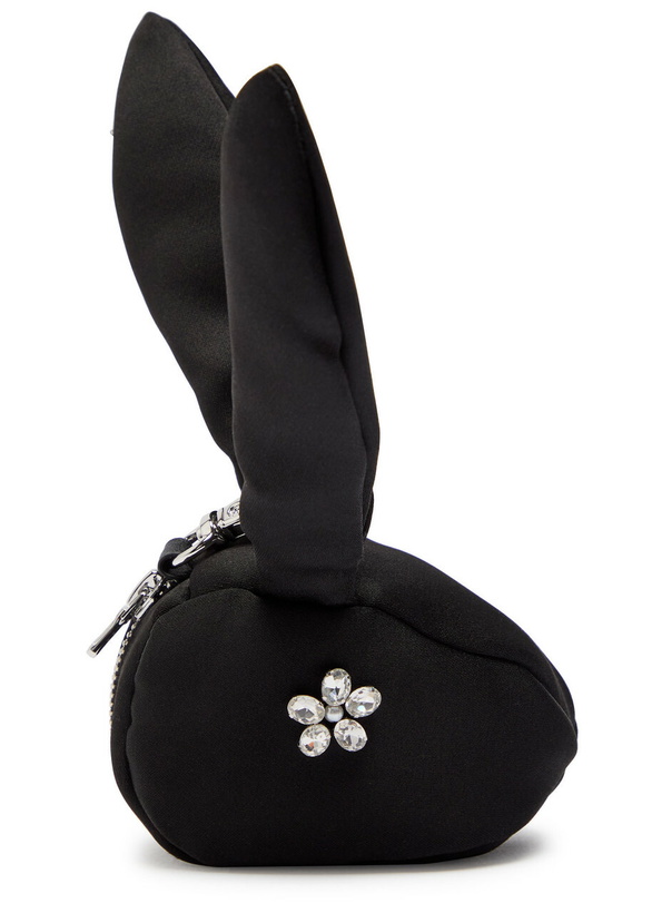 Photo: Simone Rocha Hare Embellished Satin bag Charm - Black - One Size