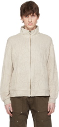 Serapis Beige Knit Wave Track Jacket