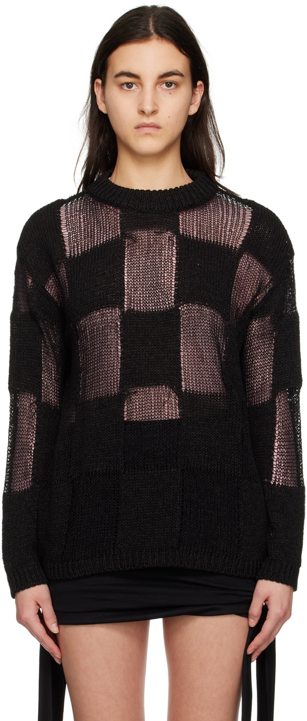 TheOpen Product Black Check Sweater