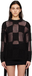 TheOpen Product Black Check Sweater