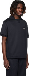Lacoste Black Loose Fit Badge Accent Fleece Polo