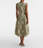 'S Max Mara Embellished cotton-blend jacquard midi dress