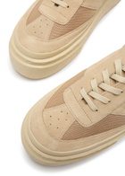 MM6 BY Maison Margiela Panelled Suede Flatform Sneakers Cream