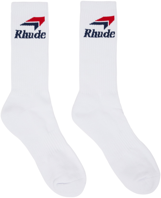 Photo: Rhude White Chevron Socks