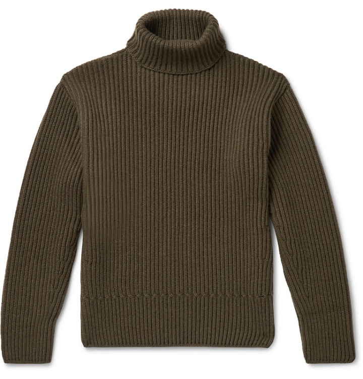 Photo: TOM FORD - Ribbed Cashmere Rollneck Sweater - Green