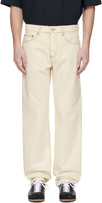 Photo: AMI Paris Beige Cotton Classic Fit Jeans