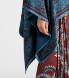 Etro Floral wool-blend cape