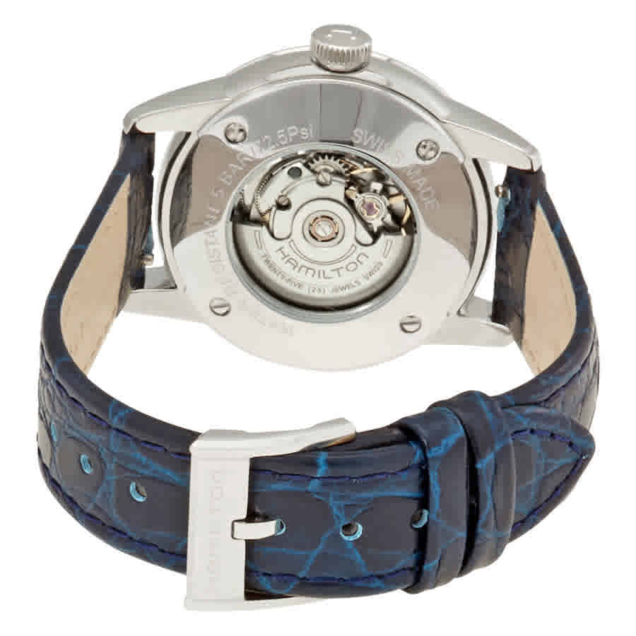 Hamilton Railroad White Mother Of Pearl Dial Blue Leather Ladies Watch H40405691