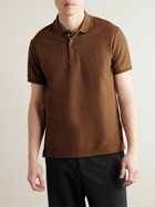 Burberry - Logo-Embroidered Cotton-Piqué Polo Shirt - Brown