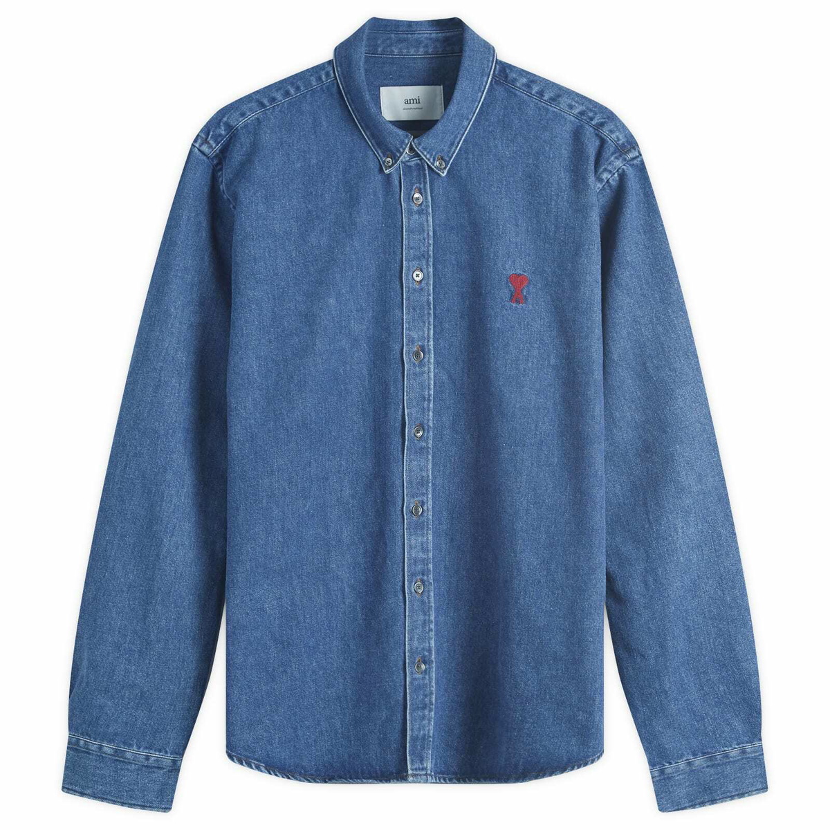 ★AMI PARIS★ Denim Heart Logo Over Tee Blue FJK273DE0046480 USED BLUE Ami de Coeur Overshirt | AMI PARIS