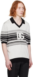 Dolce&Gabbana Off-White & Black Jacquard Polo