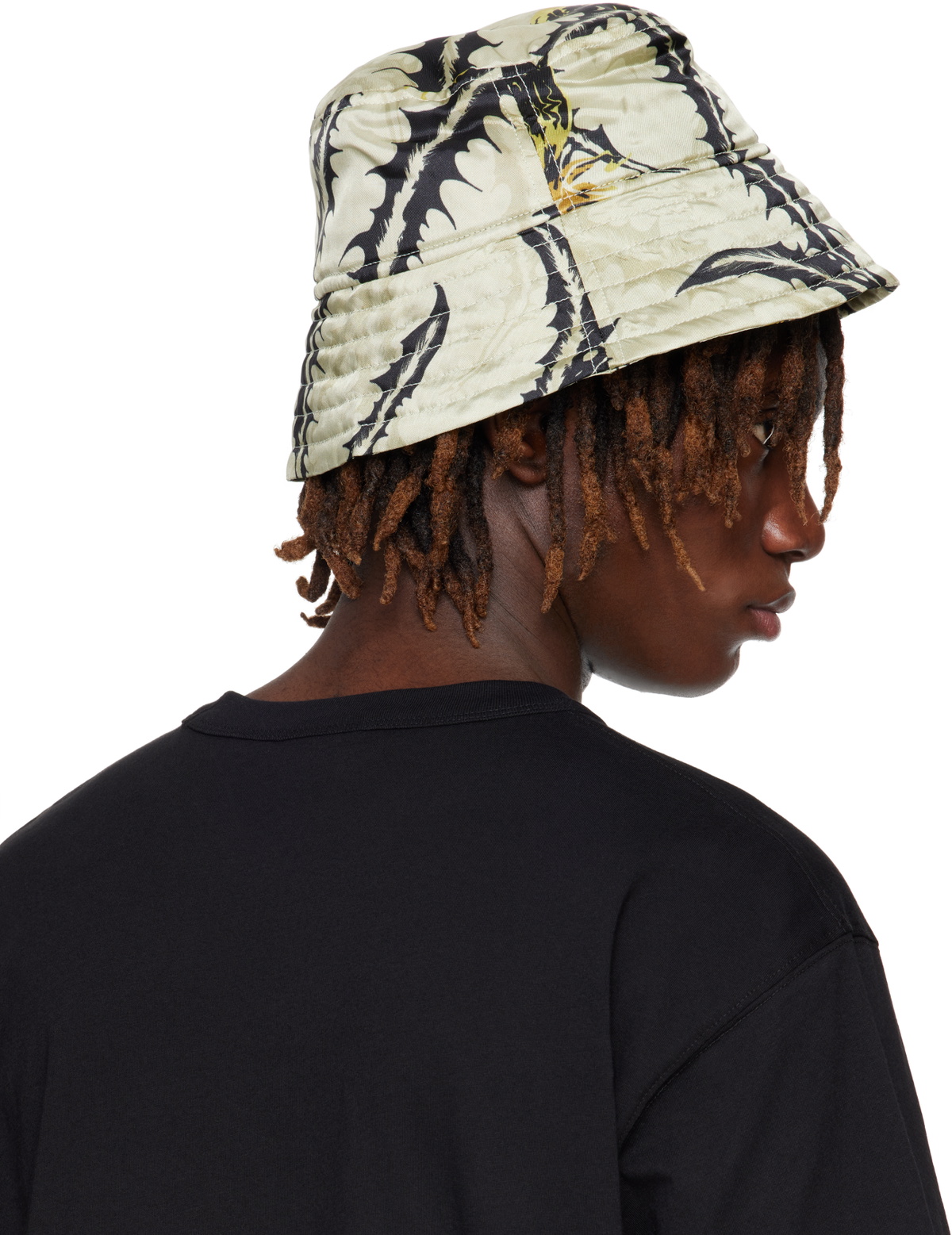 Dries Van Noten Yellow & Black Printed Bucket Hat Dries Van Noten