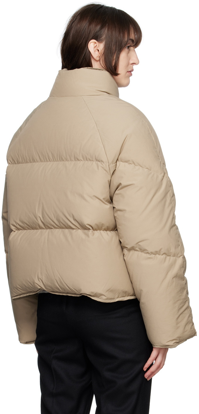 Nothing Written SSENSE Exclusive Taupe Cropped Down Jacket