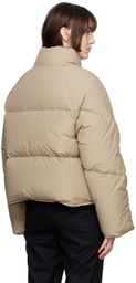 Nothing Written SSENSE Exclusive Taupe Cropped Down Jacket