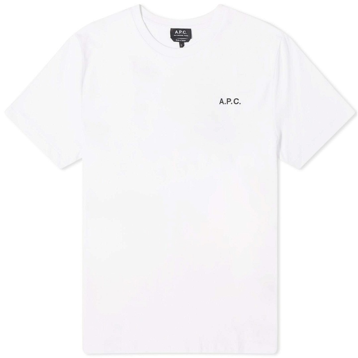 Photo: A.P.C. Men's Wave Back Print T-Shirt in White