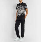 Alexander McQueen - Slim-Fit Printed Cotton-Piqué Polo Shirt - Black