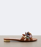 Aquazzura Papillon appliqué leather slides