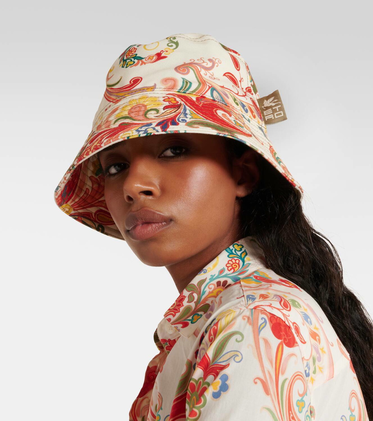 【送料&関税込】Etro Black Version Paisley Bucket Hat In Red Etro Paisley cotton bucket hat Etro